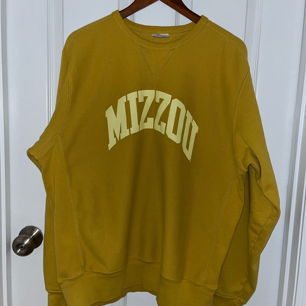 Mizzou Yellow Sweatshirt Champion Reverse Weave
